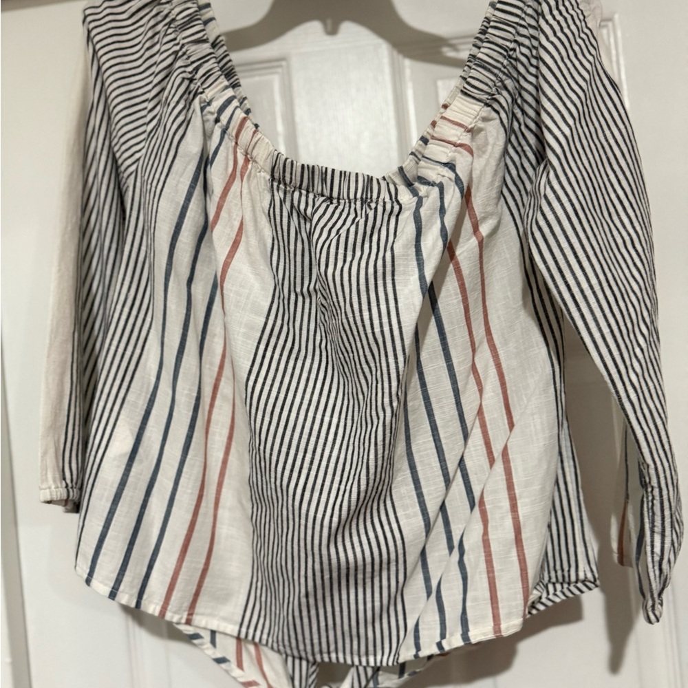 Roxy Multicolor Striped Blouse NWT - image 1